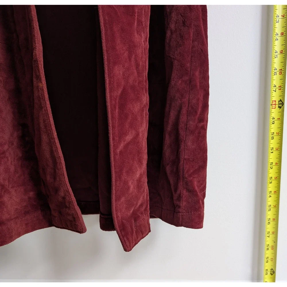 Vintage Christian Dior Robe One Size Red Velour Quiet Luxury Bath Old Money